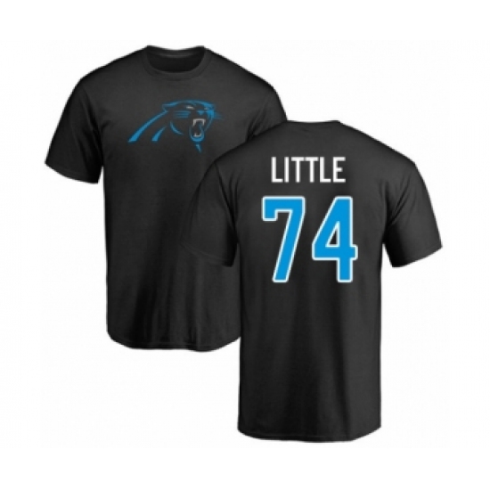 Football Carolina Panthers #74 Greg Little Black Name & Number Logo T-Shirt - Ujersey