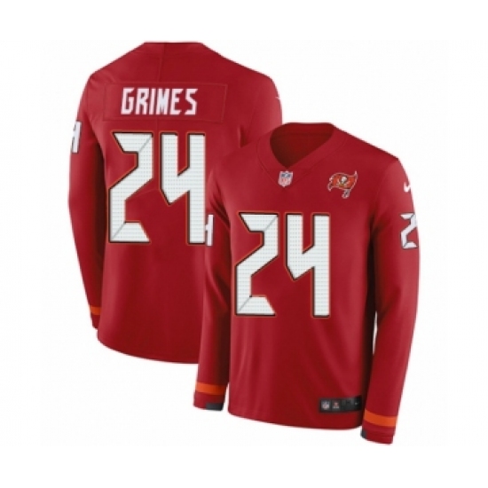 Men's Nike Tampa Bay Buccaneers #24 Brent Grimes Limited Red Therma Long Sleeve NFL Jersey - Ujersey