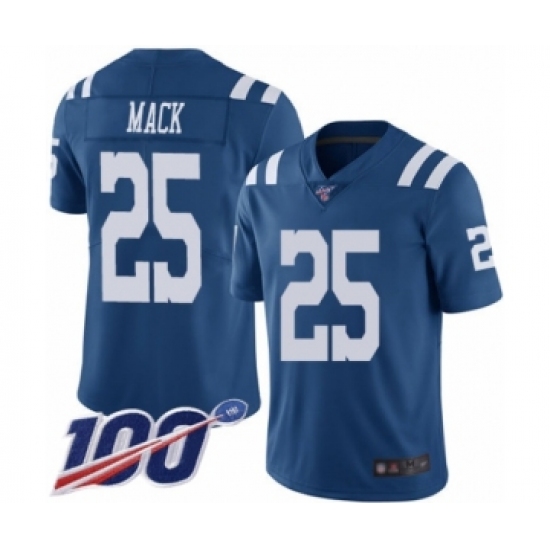 Men's Indianapolis Colts #25 Marlon Mack Limited Royal Blue Rush Vapor Untouchable 100th Season Football Jersey - Ujersey