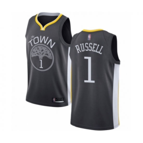 Women's Golden State Warriors #1 D'Angelo Russell Swingman Black Basketball Jersey - Statement Edition - Ujersey