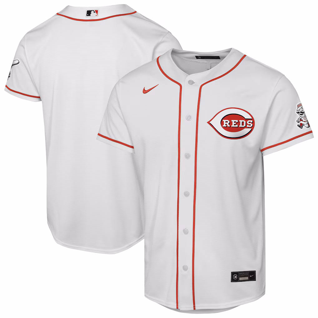 Youth Cincinnati Reds Nike White Home Stadium Jersey - ujerseystore