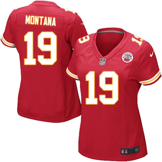 Women's Nike Kansas City Chiefs #19 Joe Montana Game Red Team Color NFL Jersey - Ujersey