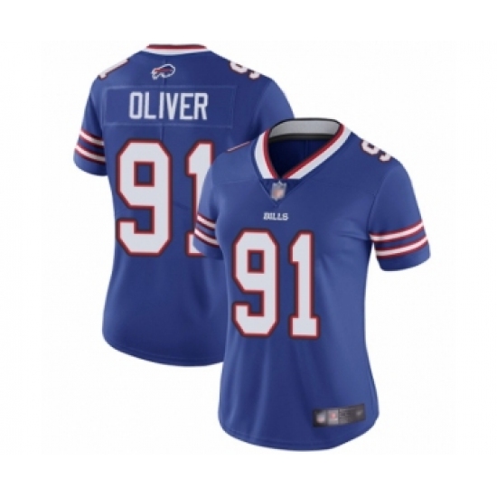 Women's Buffalo Bills #91 Ed Oliver Royal Blue Team Color Vapor Untouchable Elite Player Football Jersey - Ujersey