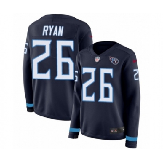 Women's Nike Tennessee Titans #26 Logan Ryan Limited Navy Blue Therma Long Sleeve NFL Jersey - Ujersey