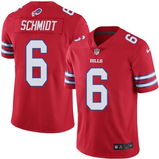 Men's Nike Buffalo Bills #6 Colton Schmidt Elite Red Rush Vapor Untouchable NFL Jersey - Ujersey