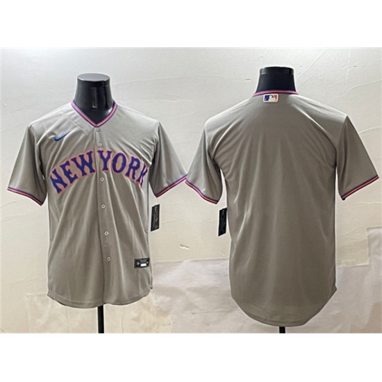 Men's New York Mets Team Big Logo Gray 2025 Limited Stitched Baseball Jersey - Ujersey