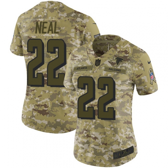 Women's Nike Atlanta Falcons #22 Keanu Neal Limited Camo 2018 Salute to Service NFL Jersey - Ujersey