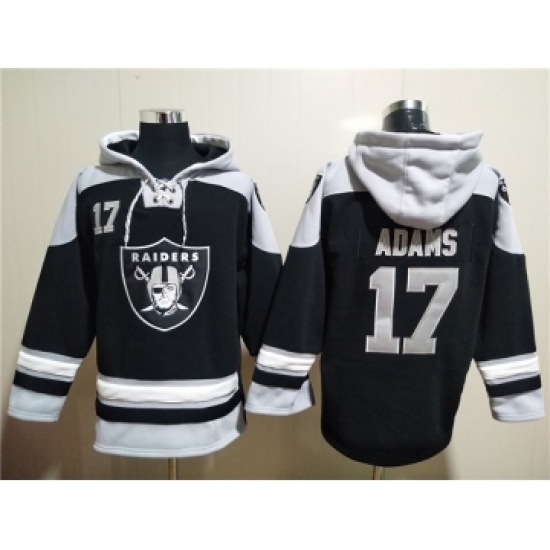 Men's Las Vegas Raiders #17 Davante Adams Black Ageless Must-Have Lace-Up Pullover Hoodie - Ujersey