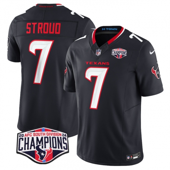 Men's Houston Texans #7 C.J. Stroud Navy F.U.S.E. 2024 AFC South Division Champions Vapor Limited Stitched Football Jersey - Ujersey