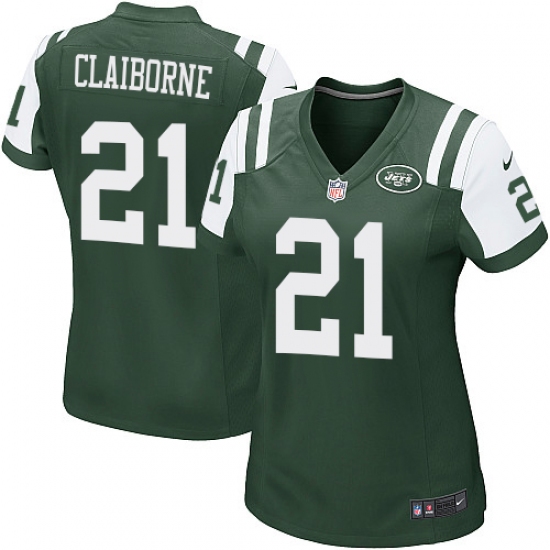 Women's Nike New York Jets #21 Morris Claiborne Game Green Team Color NFL Jersey - Ujersey