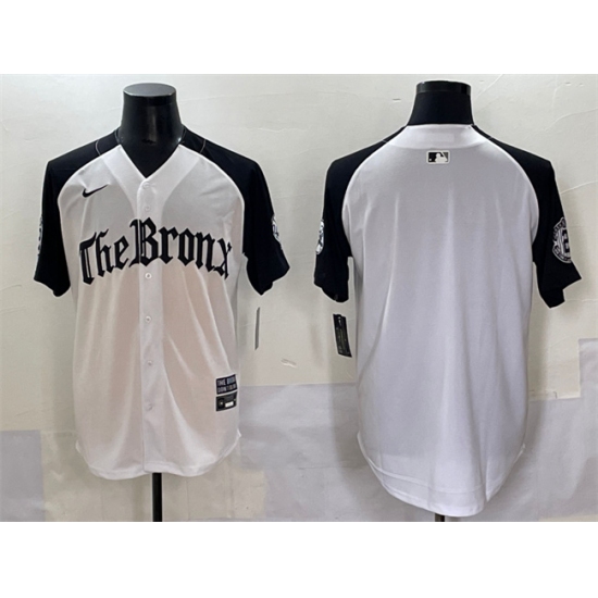 Men's New York Yankees Blank White Black 'Gothic Legacy Edition' Vapor Premier Limited Stitched Baseball Jersey - Ujersey