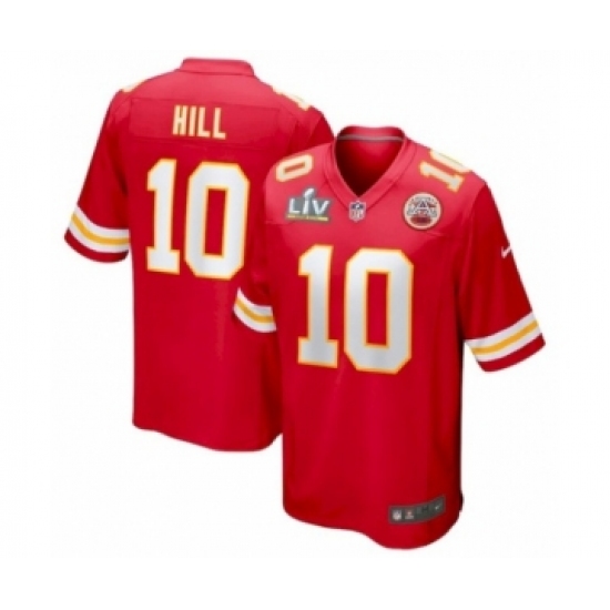 Men's Kansas City Chiefs #10 Tyreek Hill Red Super Bowl LV game Jersey - Ujersey
