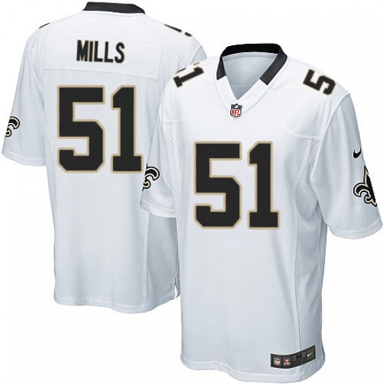 Men's Nike New Orleans Saints #51 Sam Mills Game White NFL Jersey - Ujersey