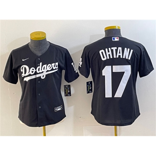 Women's Los Angeles Dodgers #17 Shohei Ohtani Black Stitched Jersey - Ujersey