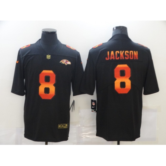 Men's Baltimore Ravens #8 Lamar Jackson Black colorful Nike Limited Jersey - Ujersey