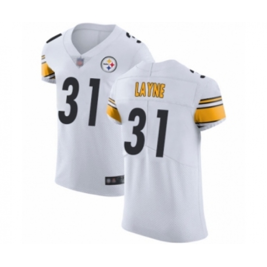 Men's Pittsburgh Steelers #31 Justin Layne White Vapor Untouchable Elite Player Football Jersey - Ujersey