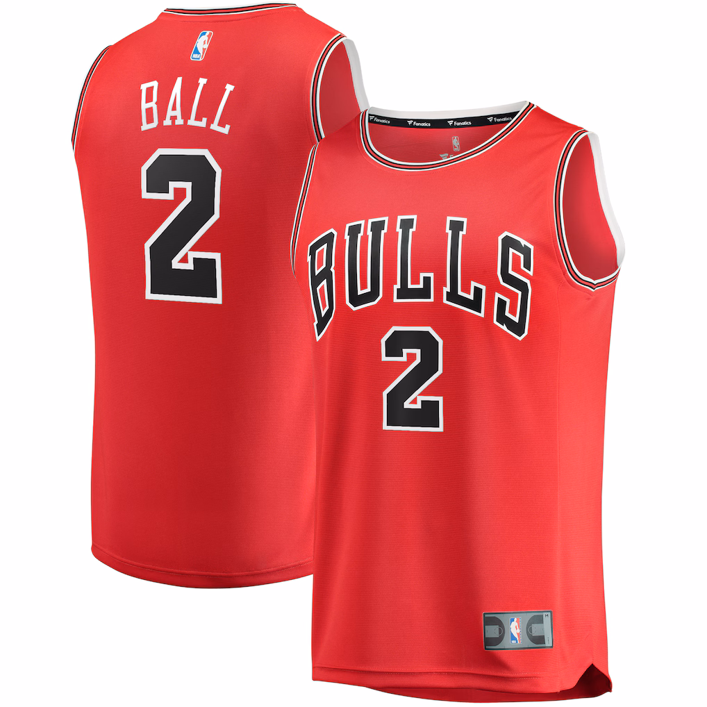 Men's Chicago Bulls Lonzo Ball Fanatics Red Fast Break Replica Player Jersey - Icon Edition