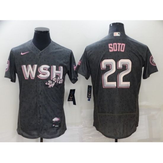 Men's Washington Nationals #22 Juan Soto Gray 2022 City Connect Replica Player Jersey