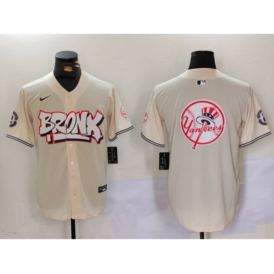 Men's New York Yankees Blank Cream Vapor Limited Stitched Baseball Jerseys - Ujersey