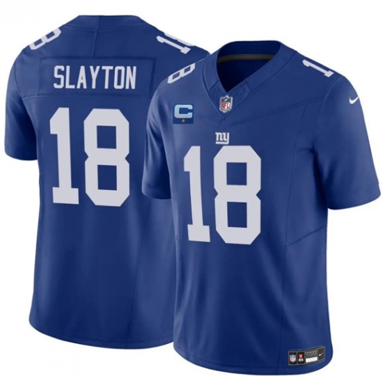 Men's New York Giants #18 Darius Slayton Blue 2025 F.U.S.E. With 1-Star C Vapor Untouchable Limited Football Stitched Jersey - Ujersey