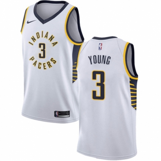 Youth Nike Indiana Pacers #3 Joe Young Authentic White NBA Jersey - Association Edition - Ujersey