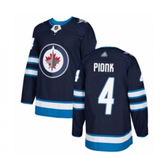 Men's Winnipeg Jets #4 Neal Pionk Authentic Navy Blue Home Hockey Jersey - Ujersey