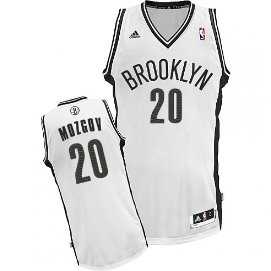 Men's Adidas Brooklyn Nets #20 Timofey Mozgov Swingman White Home NBA Jersey