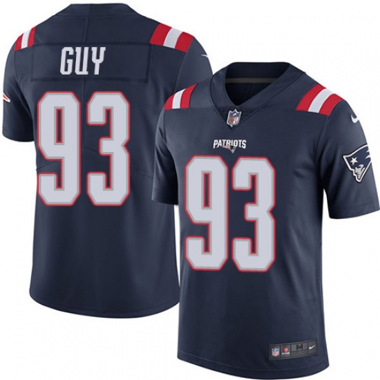 Youth Nike New England Patriots #93 Lawrence Guy Limited Navy Blue Rush Vapor Untouchable NFL Jersey - Ujersey