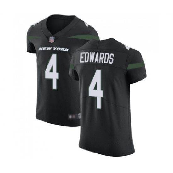 Men's New York Jets #4 Lac Edwards Black Alternate Vapor Untouchable Elite Player Football Jersey - Ujersey