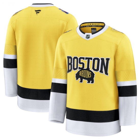 Men's Boston Bruins Blank Gold 2026 Stadium Series Stitched Hockey Jersey - Ujersey