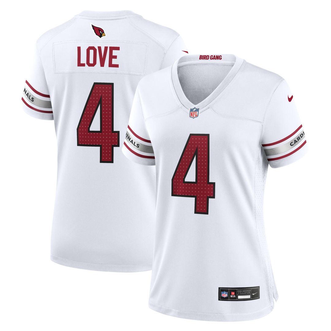 Women's Arizona Cardinals Jeremiyah Love Nike White Game Jersey - SUjersey01