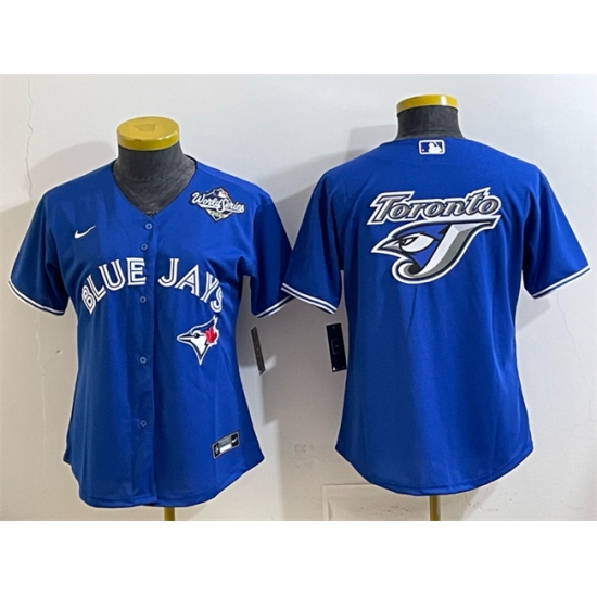 Women's Toronto Blue Jays Team Big Logo Royal 2025 World Series Cool Base Stitched Baseball Jersey(Run Small) - Ujersey