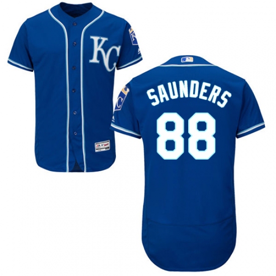 Men's Majestic Kansas City Royals #88 Michael Saunders Royal Blue Alternate Flex Base Authentic Collection MLB Jersey - Ujersey