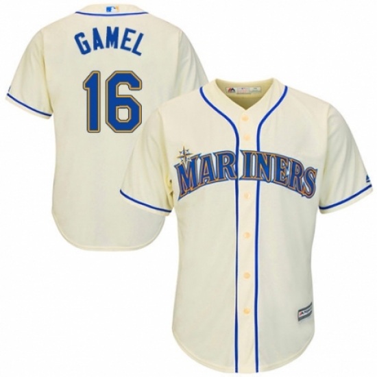 Youth Majestic Seattle Mariners #16 Ben Gamel Authentic Cream Alternate Cool Base MLB Jersey - Ujersey