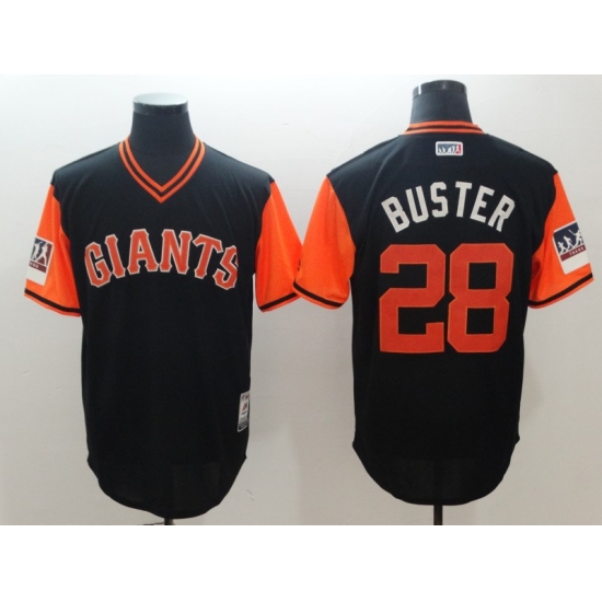 Men's San Francisco Giants #28 Buster Posey Black Alternate Stitched Baseball Jersey - Ujersey