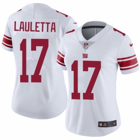 Women's Nike New York Giants #17 Kyle Lauletta White Vapor Untouchable Limited Player NFL Jersey - Ujersey