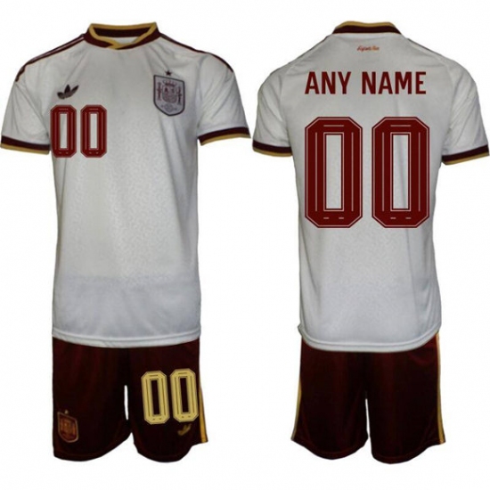 Men's Spain Team Custom White Soccer Jersey Suit - Ujersey