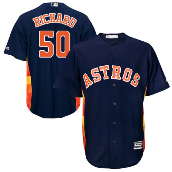 Youth Majestic Houston Astros #50 J.R. Richard Authentic Navy Blue Alternate Cool Base MLB Jersey - Ujersey