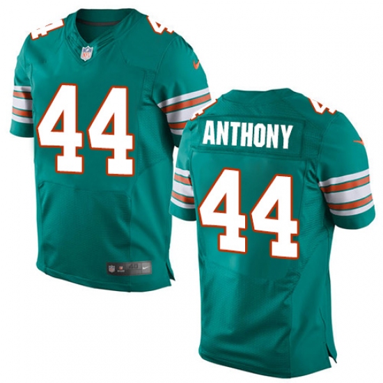 Men's Nike Miami Dolphins #44 Stephone Anthony Elite Aqua Green Alternate NFL Jersey - Ujersey