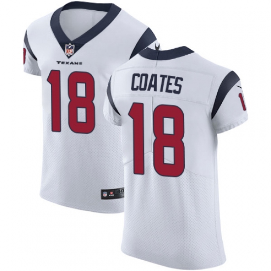 Men's Nike Houston Texans #18 Sammie Coates White Vapor Untouchable Elite Player NFL Jersey - Ujersey