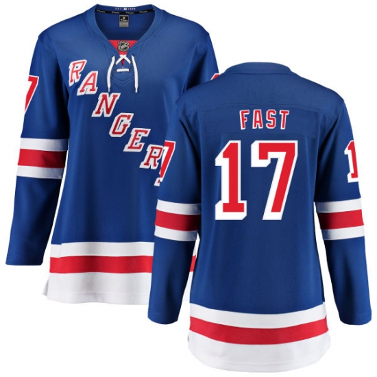 Women's New York Rangers #17 Jesper Fast Fanatics Branded Royal Blue Home Breakaway NHL Jersey - Ujersey
