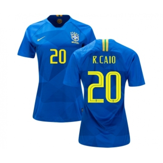 Women's Brazil #20 R.Caio Away Soccer Country Jersey