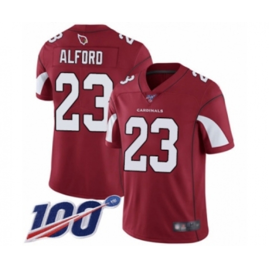 Men's Arizona Cardinals #23 Robert Alford Red Team Color Vapor Untouchable Limited Player 100th Season Football Jersey - Ujersey