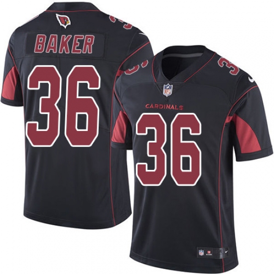 Men's Nike Arizona Cardinals #36 Budda Baker Limited Black Rush Vapor Untouchable NFL Jersey - Ujersey