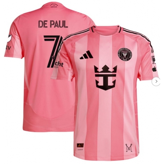 Men's Inter Miami CF Rodrigo De Paul adidas Light Pink 2025 Euforia Authentic Player Jersey - Ujersey