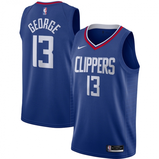 Men's LA Clippers #13 Paul George Nike Royal 2020-21 Swingman Jersey - Ujersey