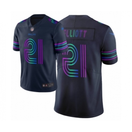 Youth Dallas Cowboys #21 Ezekiel Elliott Limited Navy Blue City Edition Football Jersey - Ujersey