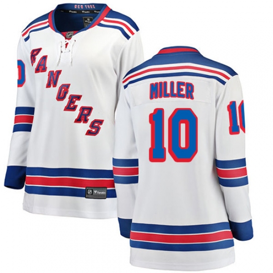 Women's New York Rangers #10 J.T. Miller Fanatics Branded White Away Breakaway NHL Jersey - Ujersey