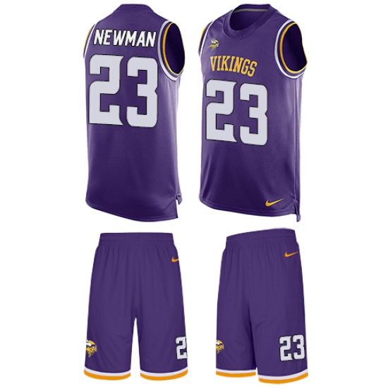 Men's Nike Minnesota Vikings #23 Terence Newman Limited Purple Tank Top Suit NFL Jersey - Ujersey