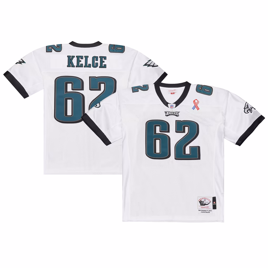 Men's Philadelphia Eagles Jason Kelce Mitchell & Ness White 2011 Authentic Throwback Jersey - Ujersey